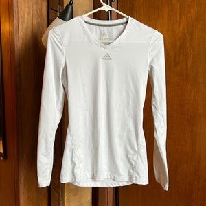 XS Adidas, long sleeve, dry fit shirt white